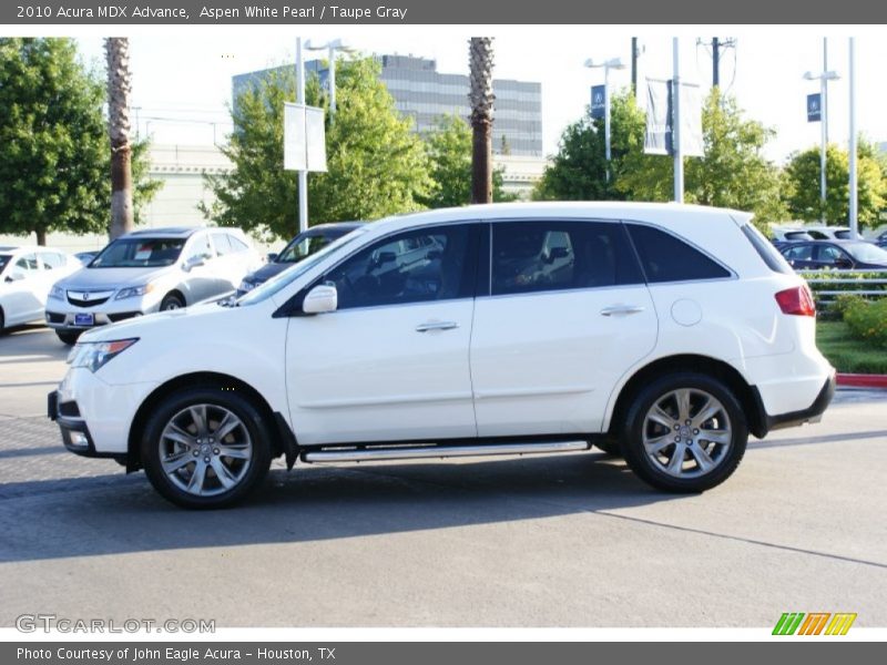 Aspen White Pearl / Taupe Gray 2010 Acura MDX Advance