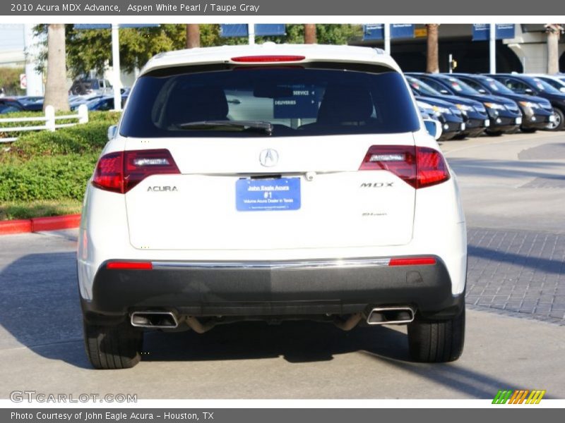 Aspen White Pearl / Taupe Gray 2010 Acura MDX Advance