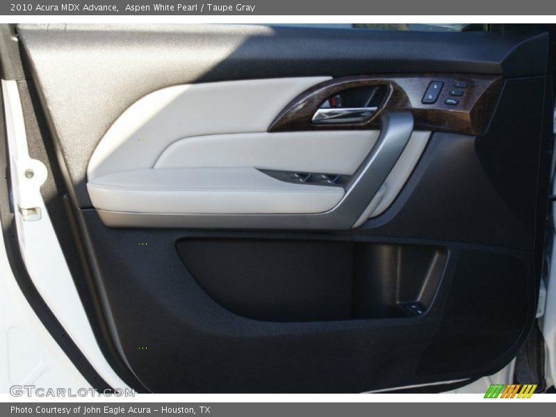 Aspen White Pearl / Taupe Gray 2010 Acura MDX Advance
