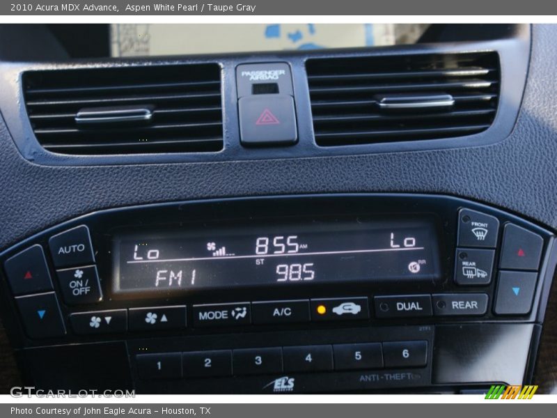 Aspen White Pearl / Taupe Gray 2010 Acura MDX Advance