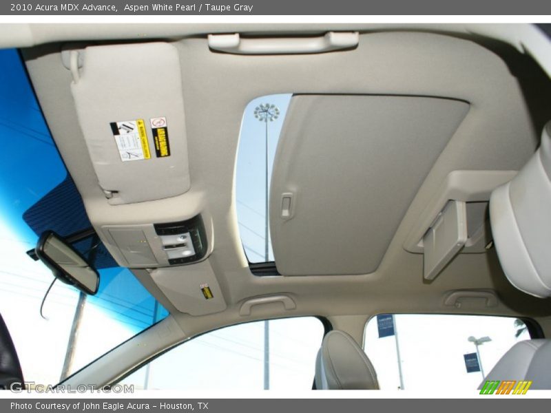 Aspen White Pearl / Taupe Gray 2010 Acura MDX Advance