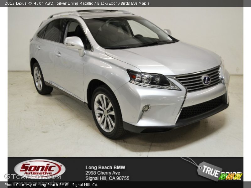 Silver Lining Metallic / Black/Ebony Birds Eye Maple 2013 Lexus RX 450h AWD