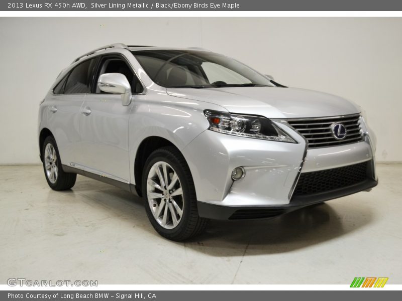 Silver Lining Metallic / Black/Ebony Birds Eye Maple 2013 Lexus RX 450h AWD