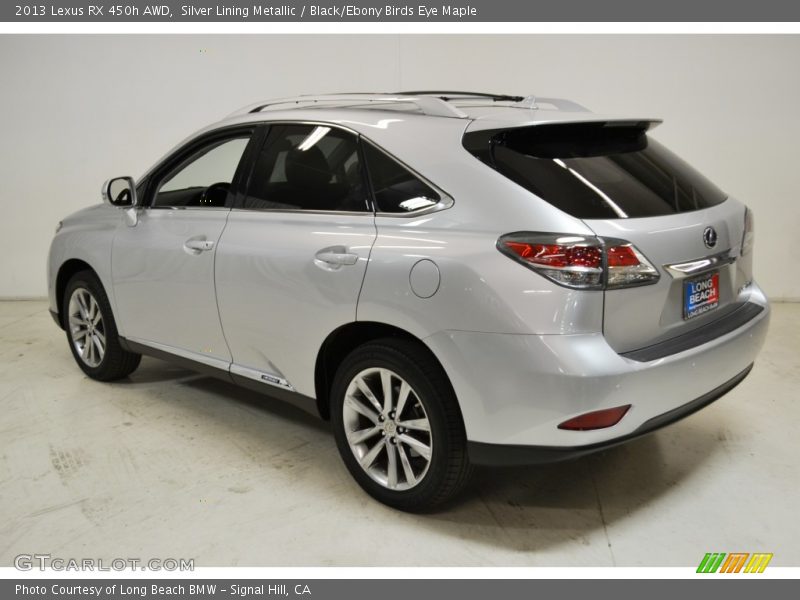 Silver Lining Metallic / Black/Ebony Birds Eye Maple 2013 Lexus RX 450h AWD