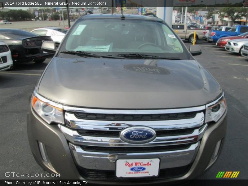 Mineral Gray / Medium Light Stone 2014 Ford Edge SEL