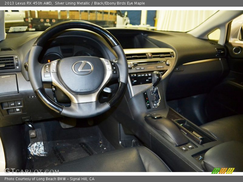 Silver Lining Metallic / Black/Ebony Birds Eye Maple 2013 Lexus RX 450h AWD