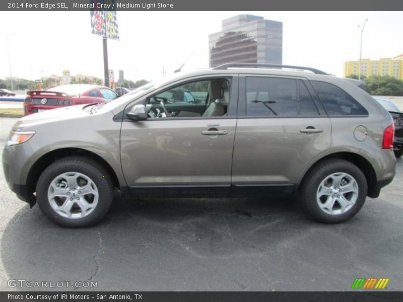 Mineral Gray / Medium Light Stone 2014 Ford Edge SEL