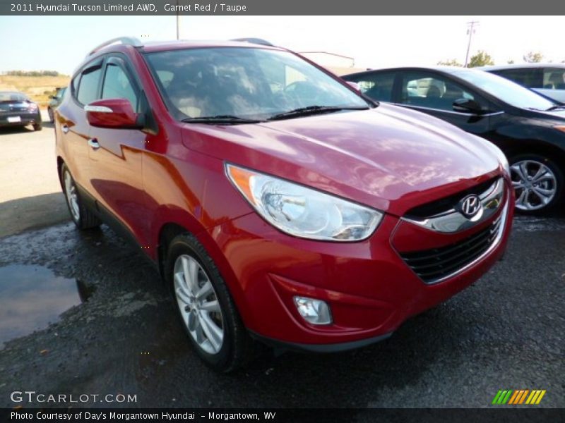 Garnet Red / Taupe 2011 Hyundai Tucson Limited AWD