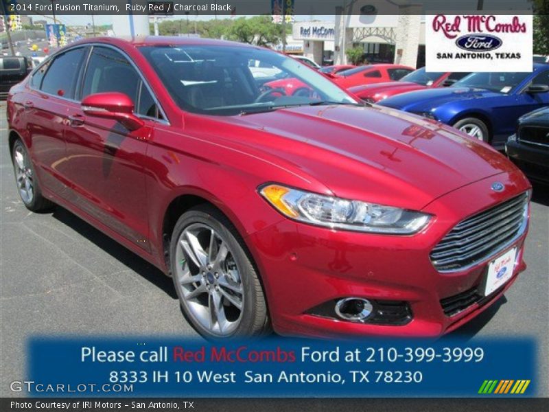 Ruby Red / Charcoal Black 2014 Ford Fusion Titanium