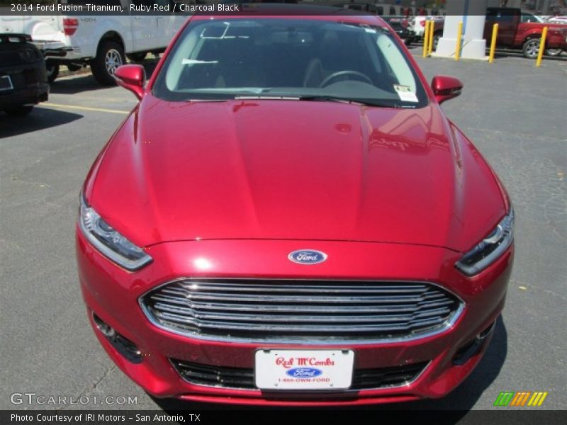 Ruby Red / Charcoal Black 2014 Ford Fusion Titanium