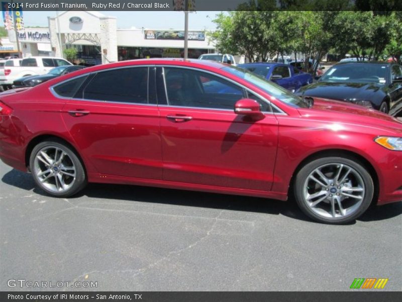 Ruby Red / Charcoal Black 2014 Ford Fusion Titanium
