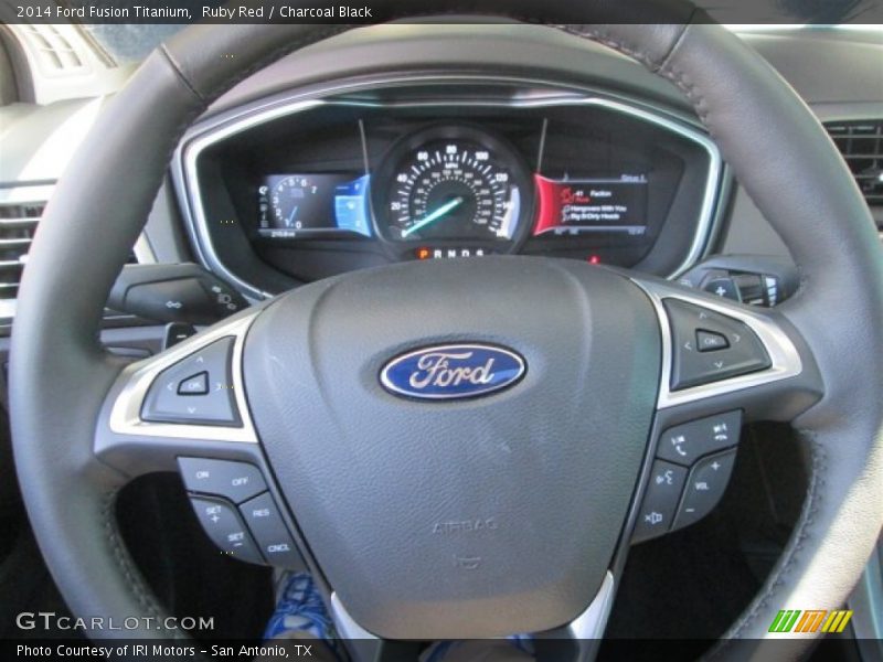 Ruby Red / Charcoal Black 2014 Ford Fusion Titanium