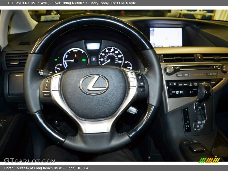 Silver Lining Metallic / Black/Ebony Birds Eye Maple 2013 Lexus RX 450h AWD