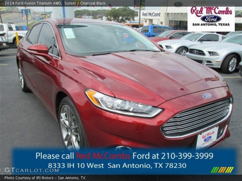 Sunset / Charcoal Black 2014 Ford Fusion Titanium AWD
