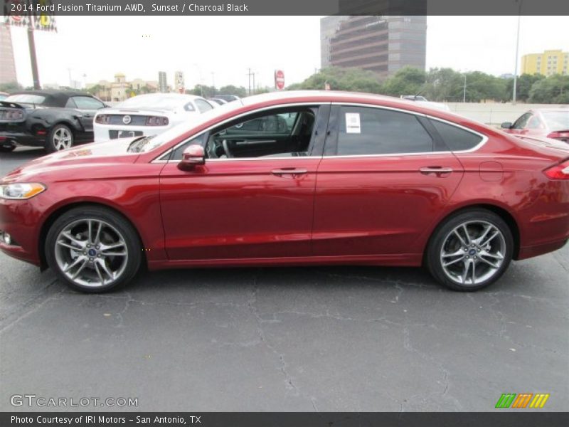 Sunset / Charcoal Black 2014 Ford Fusion Titanium AWD