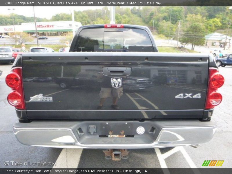 Brilliant Black Crystal Pearl / Medium Slate Gray 2008 Dodge Ram 1500 SLT Quad Cab 4x4