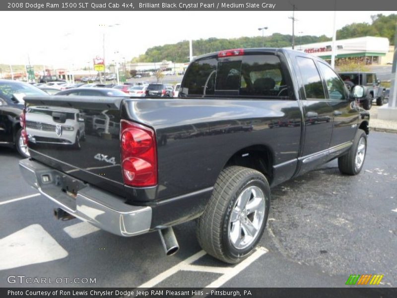 Brilliant Black Crystal Pearl / Medium Slate Gray 2008 Dodge Ram 1500 SLT Quad Cab 4x4