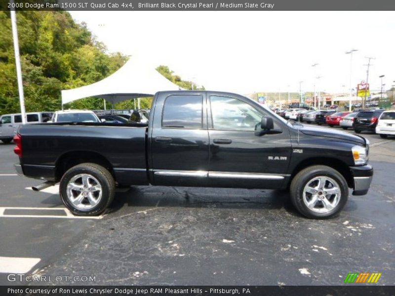 Brilliant Black Crystal Pearl / Medium Slate Gray 2008 Dodge Ram 1500 SLT Quad Cab 4x4