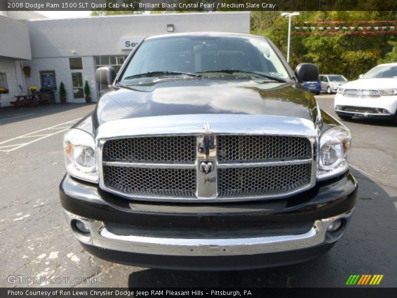 Brilliant Black Crystal Pearl / Medium Slate Gray 2008 Dodge Ram 1500 SLT Quad Cab 4x4