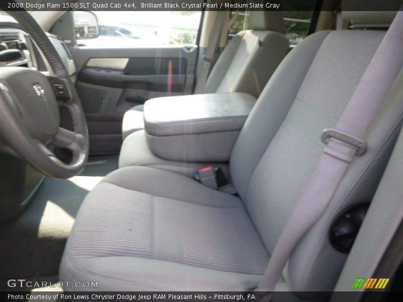 Brilliant Black Crystal Pearl / Medium Slate Gray 2008 Dodge Ram 1500 SLT Quad Cab 4x4