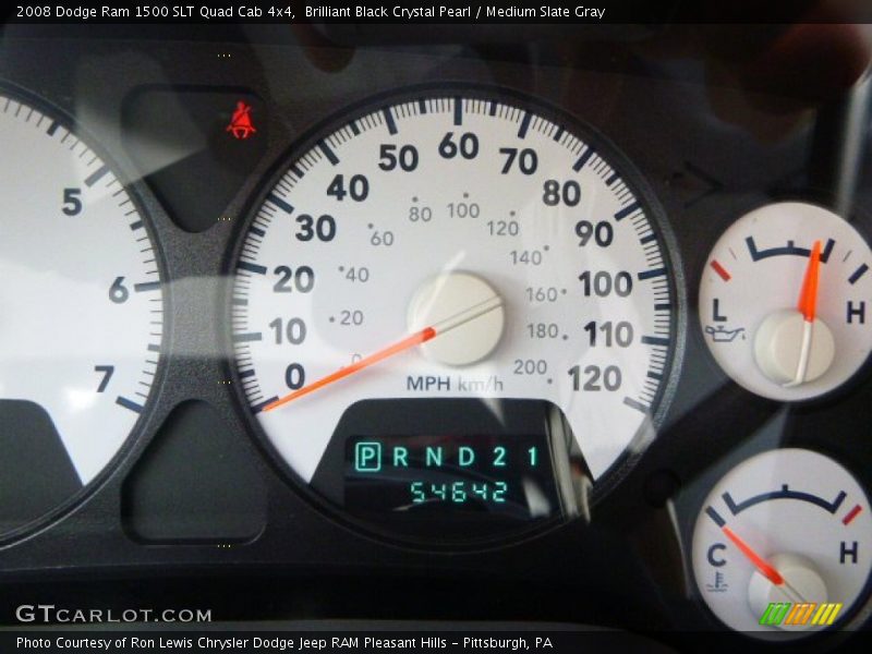 Brilliant Black Crystal Pearl / Medium Slate Gray 2008 Dodge Ram 1500 SLT Quad Cab 4x4