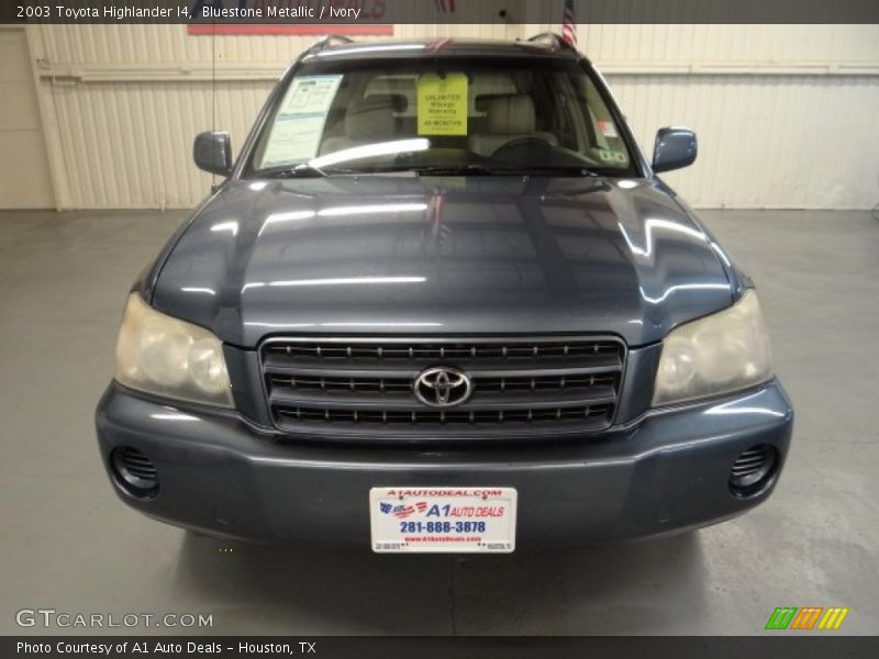 Bluestone Metallic / Ivory 2003 Toyota Highlander I4