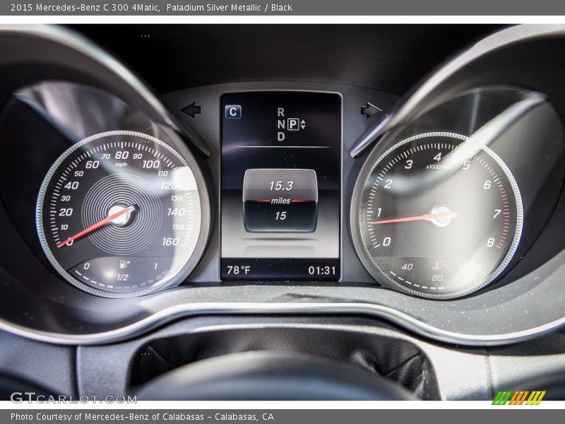 Paladium Silver Metallic / Black 2015 Mercedes-Benz C 300 4Matic