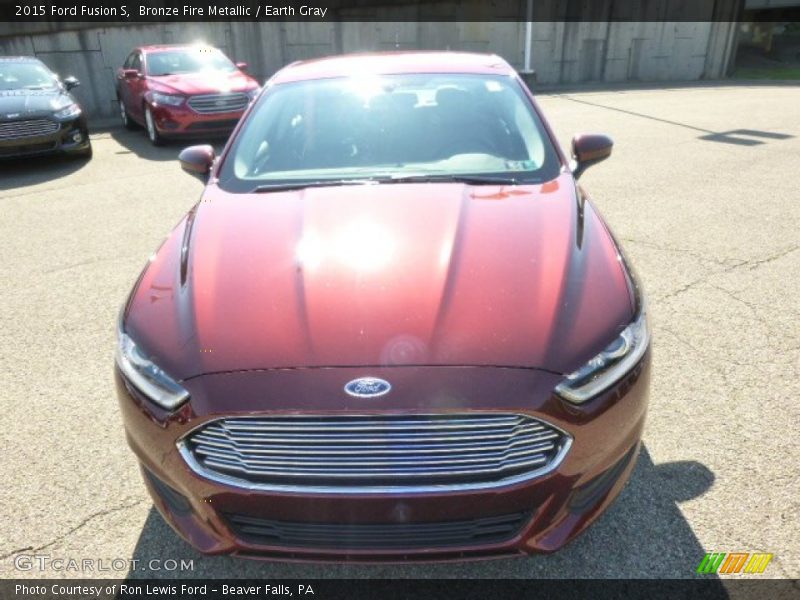 Bronze Fire Metallic / Earth Gray 2015 Ford Fusion S