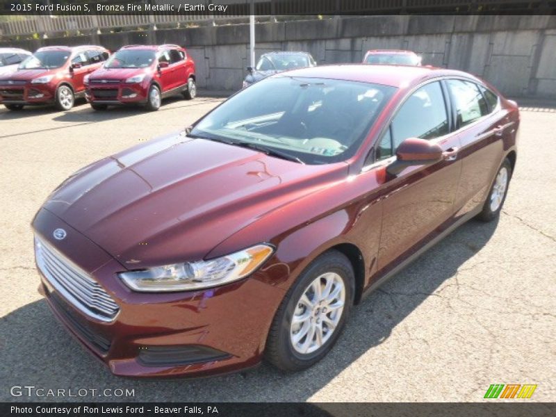 Bronze Fire Metallic / Earth Gray 2015 Ford Fusion S