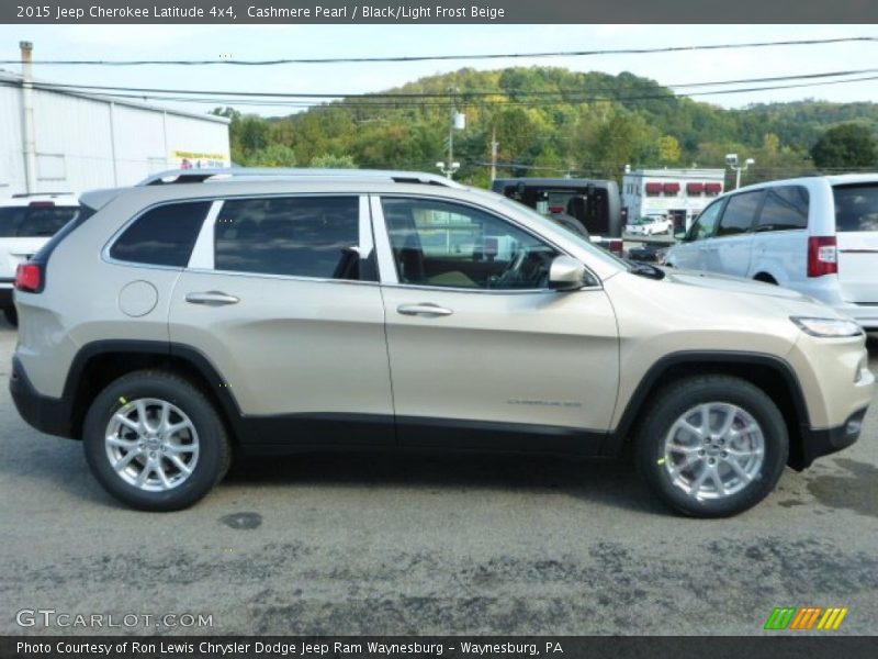 Cashmere Pearl / Black/Light Frost Beige 2015 Jeep Cherokee Latitude 4x4