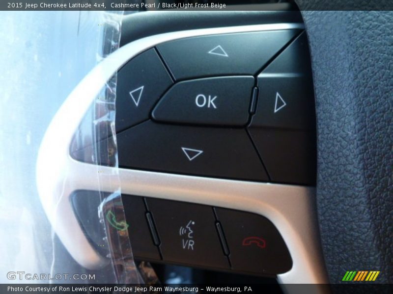 Cashmere Pearl / Black/Light Frost Beige 2015 Jeep Cherokee Latitude 4x4
