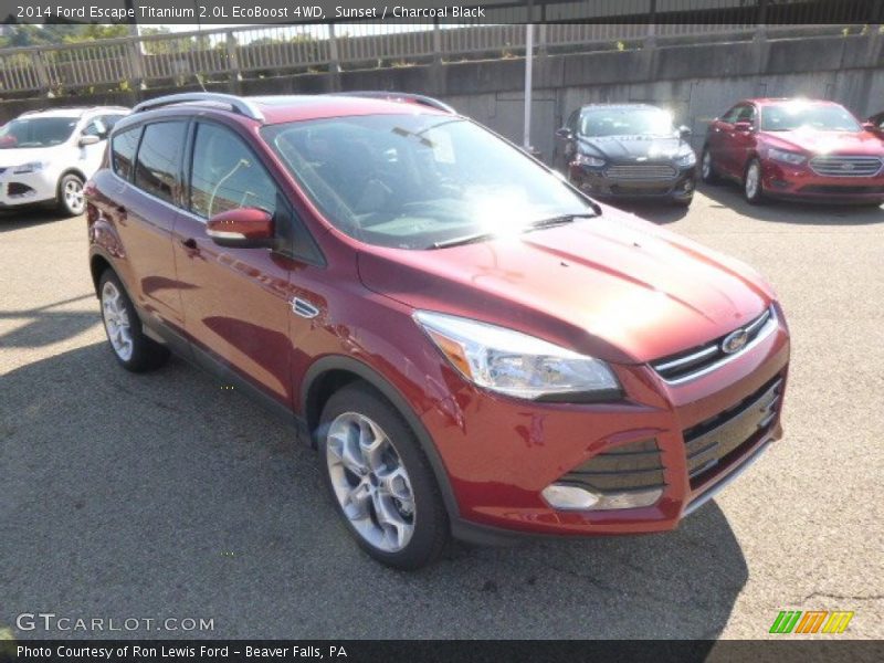 Sunset / Charcoal Black 2014 Ford Escape Titanium 2.0L EcoBoost 4WD
