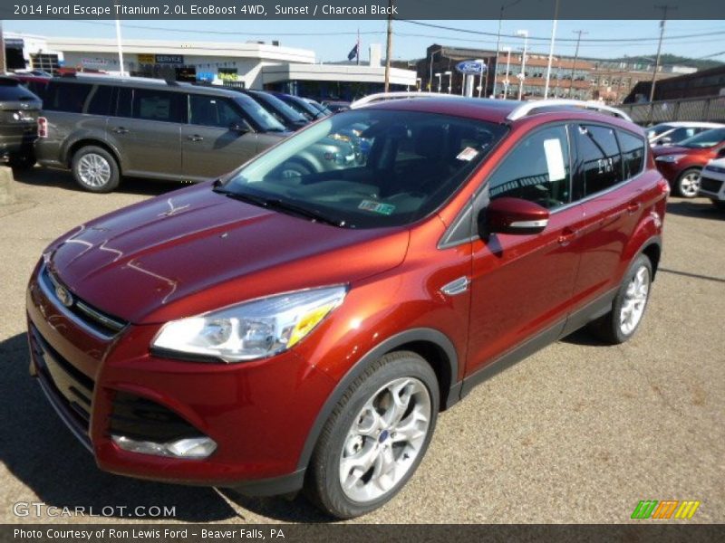 Sunset / Charcoal Black 2014 Ford Escape Titanium 2.0L EcoBoost 4WD