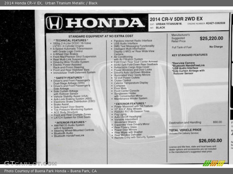 Urban Titanium Metallic / Black 2014 Honda CR-V EX