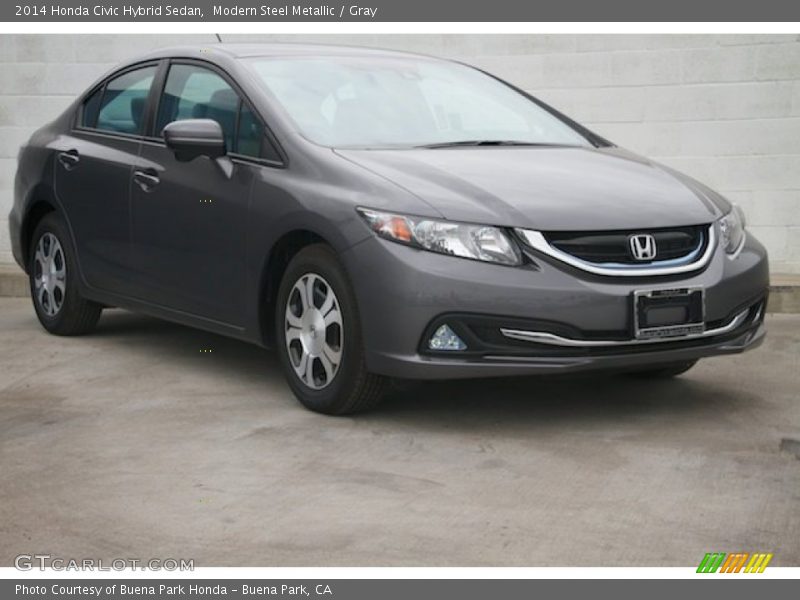 Modern Steel Metallic / Gray 2014 Honda Civic Hybrid Sedan