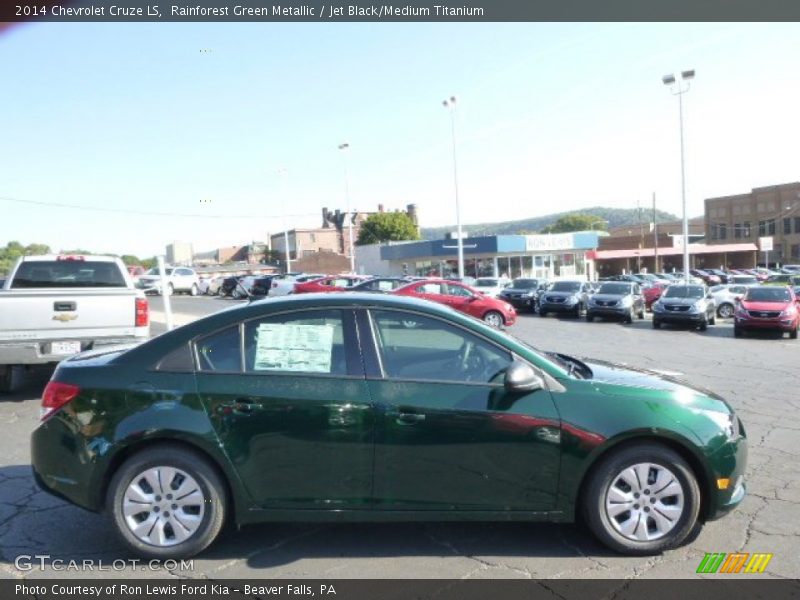 Rainforest Green Metallic / Jet Black/Medium Titanium 2014 Chevrolet Cruze LS