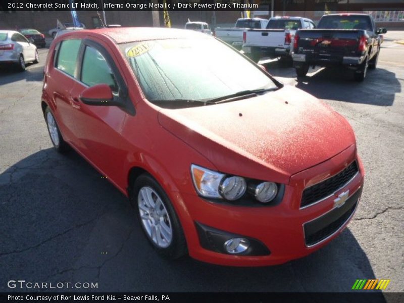 Inferno Orange Metallic / Dark Pewter/Dark Titanium 2012 Chevrolet Sonic LT Hatch