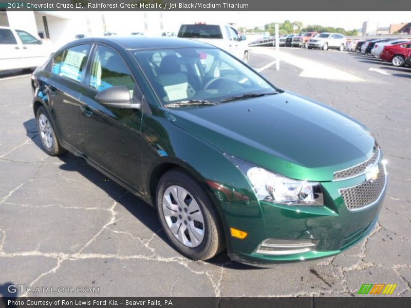Rainforest Green Metallic / Jet Black/Medium Titanium 2014 Chevrolet Cruze LS