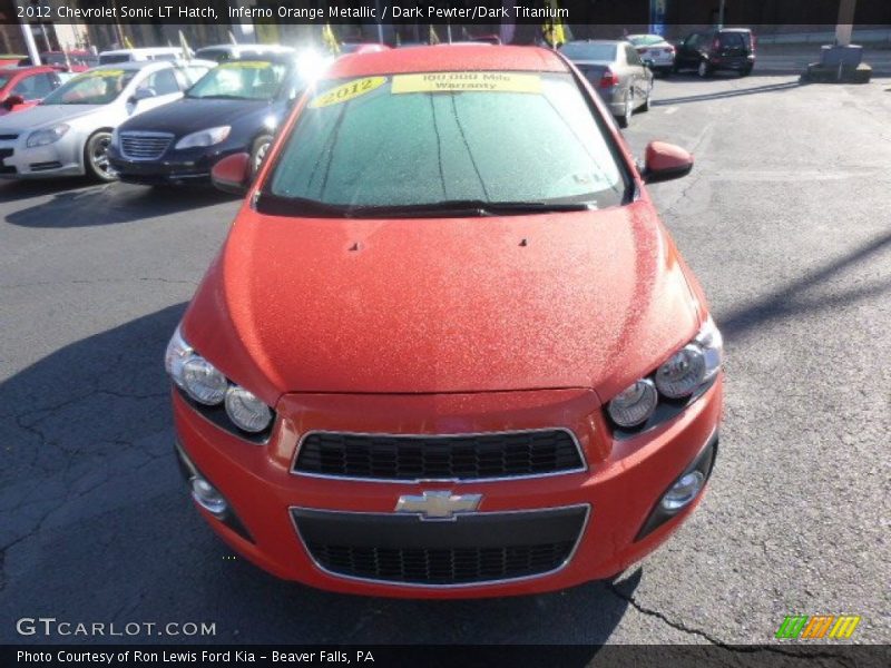 Inferno Orange Metallic / Dark Pewter/Dark Titanium 2012 Chevrolet Sonic LT Hatch