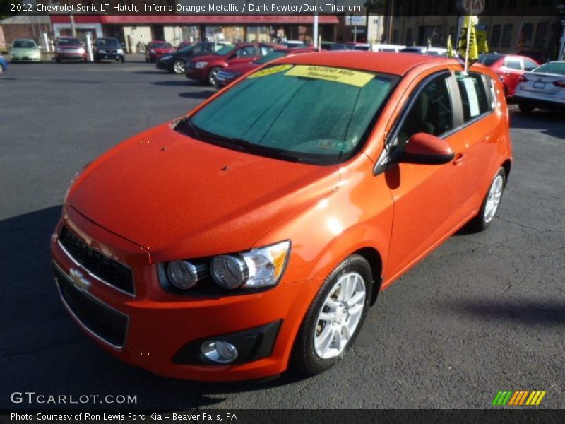 Inferno Orange Metallic / Dark Pewter/Dark Titanium 2012 Chevrolet Sonic LT Hatch