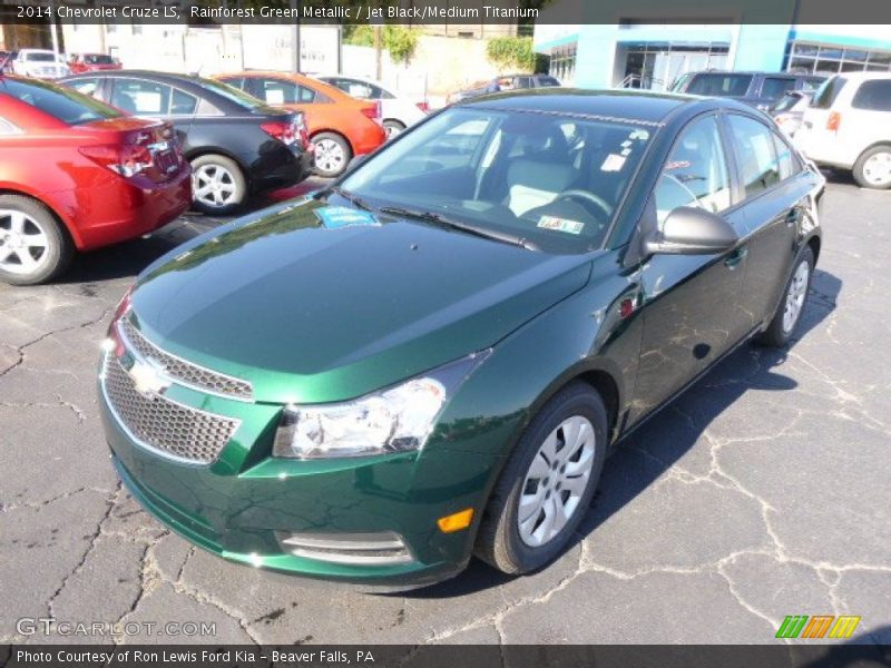 Rainforest Green Metallic / Jet Black/Medium Titanium 2014 Chevrolet Cruze LS
