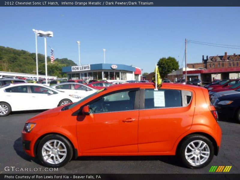 Inferno Orange Metallic / Dark Pewter/Dark Titanium 2012 Chevrolet Sonic LT Hatch
