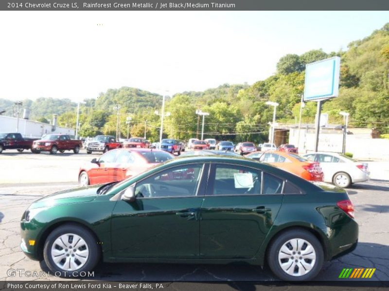 Rainforest Green Metallic / Jet Black/Medium Titanium 2014 Chevrolet Cruze LS