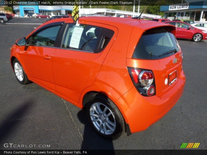 Inferno Orange Metallic / Dark Pewter/Dark Titanium 2012 Chevrolet Sonic LT Hatch