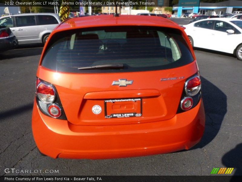 Inferno Orange Metallic / Dark Pewter/Dark Titanium 2012 Chevrolet Sonic LT Hatch