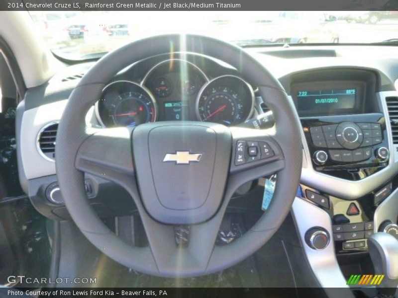 Rainforest Green Metallic / Jet Black/Medium Titanium 2014 Chevrolet Cruze LS