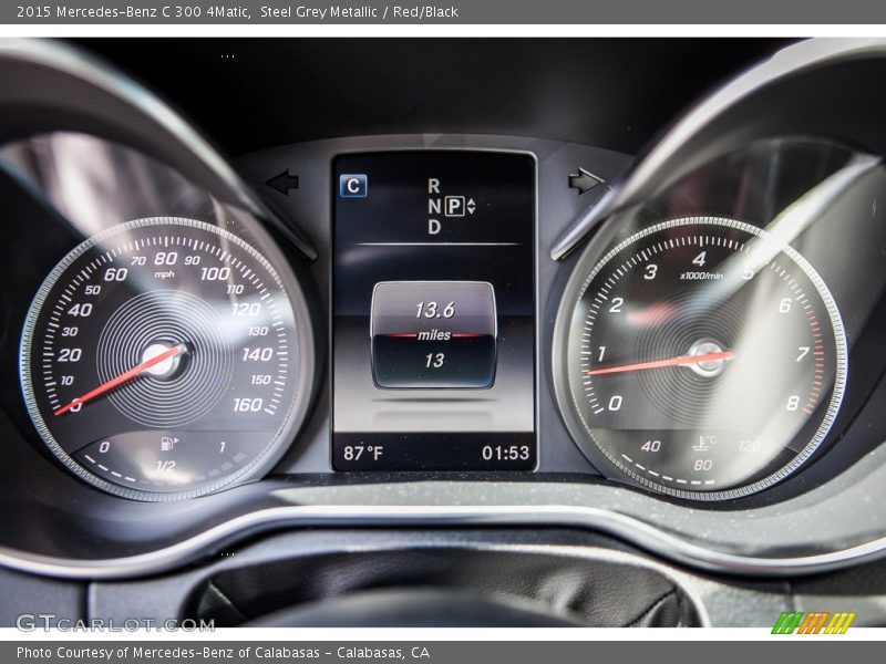 Steel Grey Metallic / Red/Black 2015 Mercedes-Benz C 300 4Matic