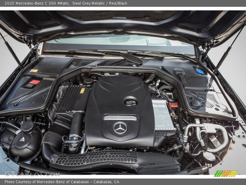 Steel Grey Metallic / Red/Black 2015 Mercedes-Benz C 300 4Matic