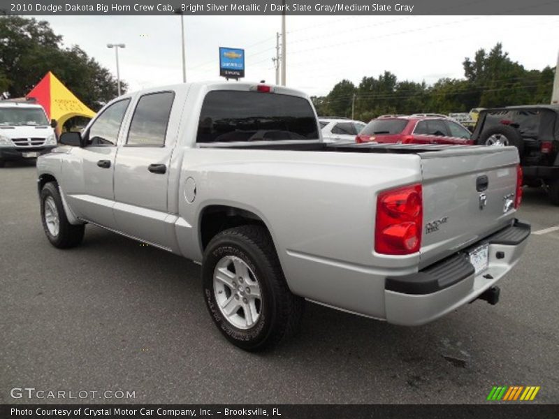 Bright Silver Metallic / Dark Slate Gray/Medium Slate Gray 2010 Dodge Dakota Big Horn Crew Cab
