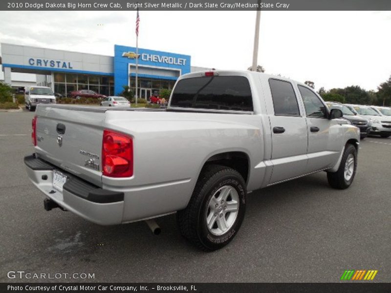 Bright Silver Metallic / Dark Slate Gray/Medium Slate Gray 2010 Dodge Dakota Big Horn Crew Cab